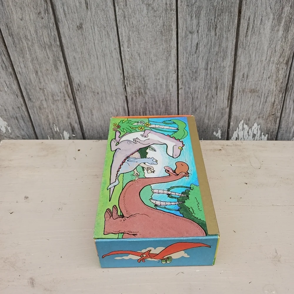 Vintage Dinosaur PENCIL BOX School Sterling Lebanon Packaging Cardboard USA Made